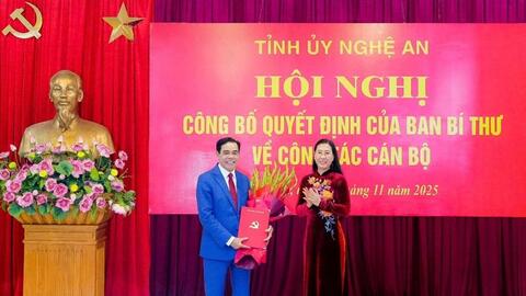 Đồng chí Võ Trọng Hải giữ chức Phó bí thư Tỉnh ủy Nghệ An
