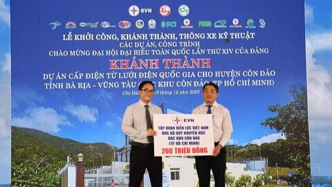 Khánh thành dự án đưa điện lưới quốc gia ra Đặc khu Côn Đảo