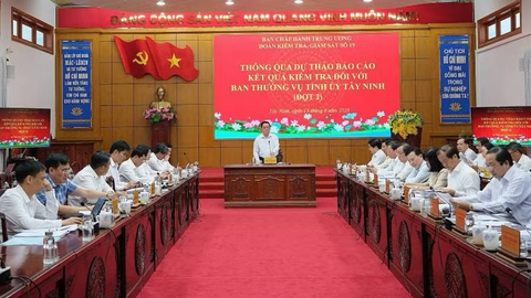 Đoàn kiểm tra số 19 của Bộ Chính trị làm việc với Ban Thường vụ Tỉnh ủy Tây Ninh