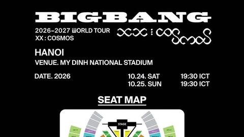 BIGBANG WORLD TOUR tại Mỹ Đình công bố 10 hạng vé, thấp nhất 1 triệu đồng