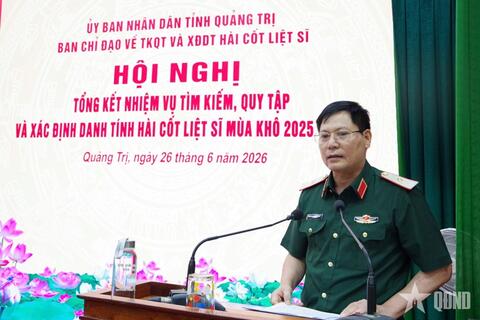 Quảng Trị: Tổng kết thực hiện nhiệm vụ tìm kiếm, quy tập, xác định danh tính hài cốt liệt sĩ mùa khô 2025-2026