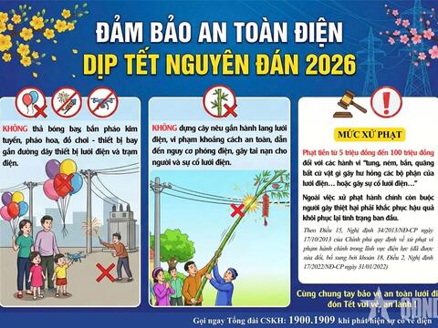Cẩn trọng bóng bay, cánh diều làm mất an toàn hệ thống điện