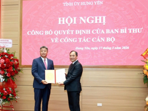 Ông Nguyễn Mạnh Quyền giữ chức Phó Bí thư Tỉnh ủy Hưng Yên