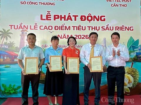Cần Thơ mở tuần lễ cao điểm tiêu thụ sầu riêng, đẩy mạnh bán hàng số