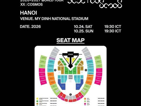 BIGBANG WORLD TOUR tại Mỹ Đình công bố 10 hạng vé, thấp nhất 1 triệu đồng