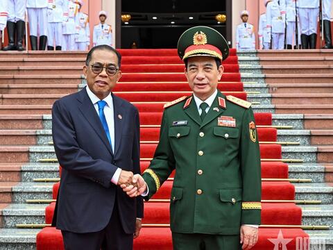 Đại tướng Phan Văn Giang chủ trì lễ đón Bộ trưởng Quốc phòng Malaysia
