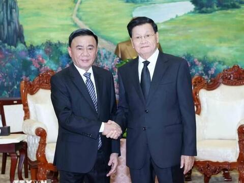Thường trực Ban Bí thư Trần Cẩm Tú dự Lễ truy điệu đồng chí Xaysomphone Phomvihane, Ủy viên Bộ Chính trị, Chủ tịch Quốc hội Lào