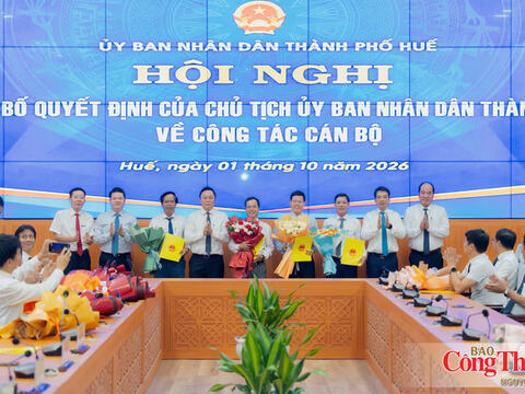 Thành phố Huế: Điều động, bổ nhiệm nhiều cán bộ lãnh đạo sở, ngành