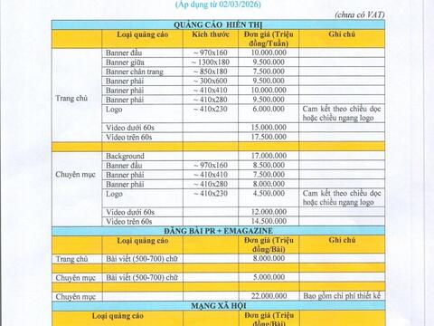 BÁO GIÁ QUẢNG CÁO 2026