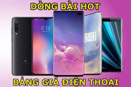 Bảng giá điện thoại.