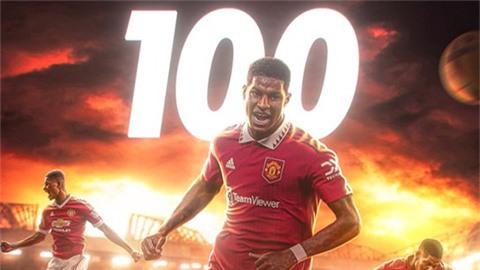 Rashford ghi bàn thứ 100 cho MU