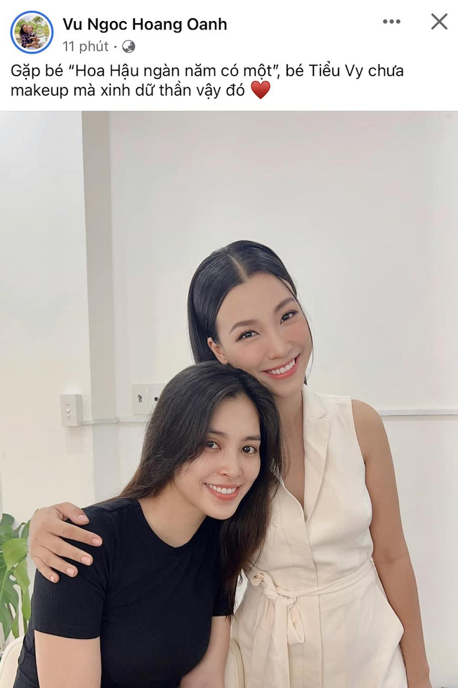 Tiểu Vy lộ mặt mộc thế nào mà khiến Hoàng Oanh phải thốt lên: "Hoa hậu ngàn nam có một" - Ảnh 1.