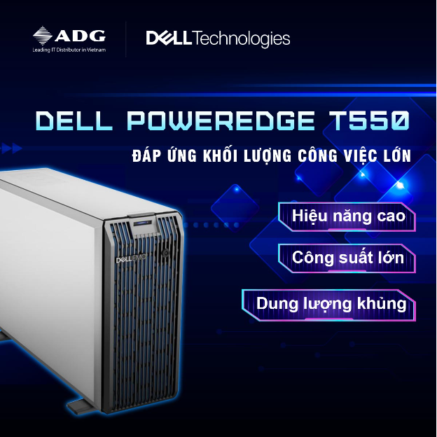 Dell PowerEdge T550: máy chủ hiệu năng cao, xử lý khối lượng công việc ngốn dữ liệu - Ảnh 1.