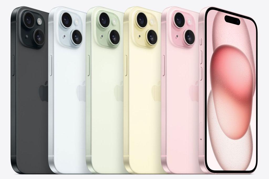 Các màu sắc của iPhone 15 và iPhone 15 Plus.