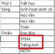 Phụ huynh phản ánh, lịch học tiếng Anh, STEAM được chèn vào lịch học chính khoá. Ảnh: Phụ huynh cung cấp