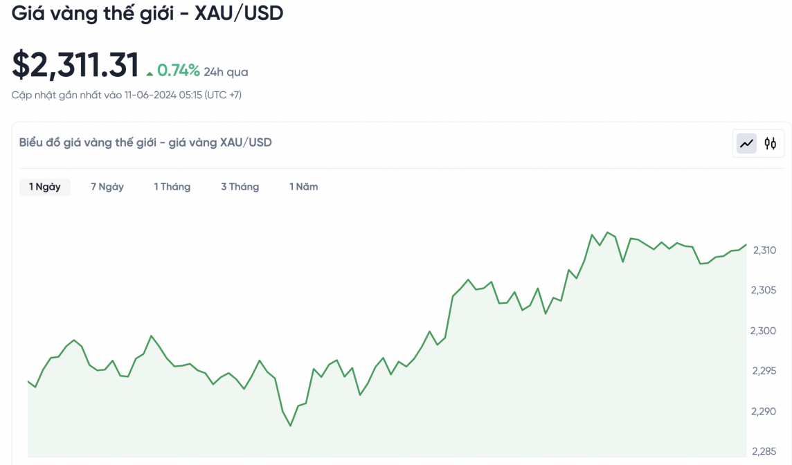 Giá vàng hôm nay 11/6/2024: Giá vàng