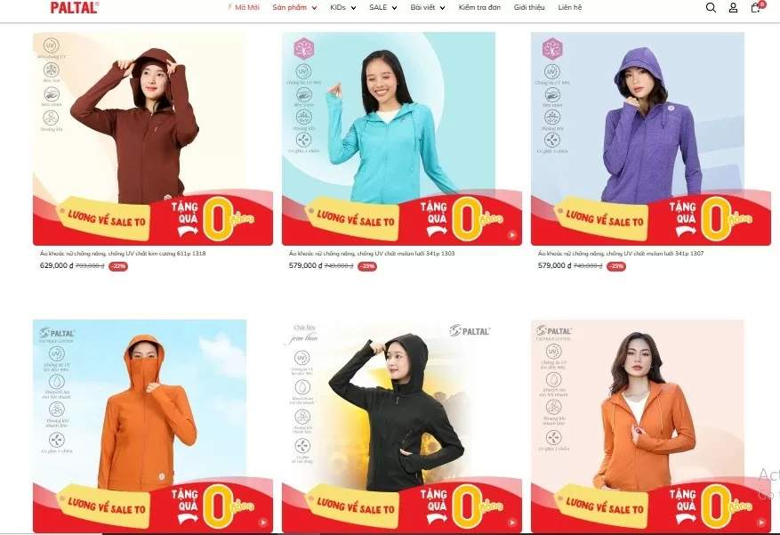 Áo chống nắng lên sàn, quầy chợ khuất bóng Áo chống nắng lên sàn, quầy chợ khuất bóng