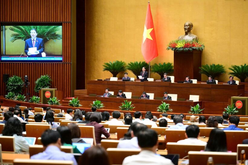 Sáng 18/6 Quốc hội thảo luận tại hội trường về kinh tế, xã hội. Ảnh: QH