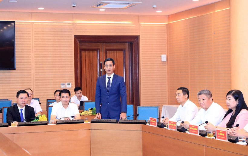 Tân Chánh Văn phòng UBND TP. Hà Nội Lê Thanh Nam phát biểu tại hội nghị. Ảnh: Linh Phạm