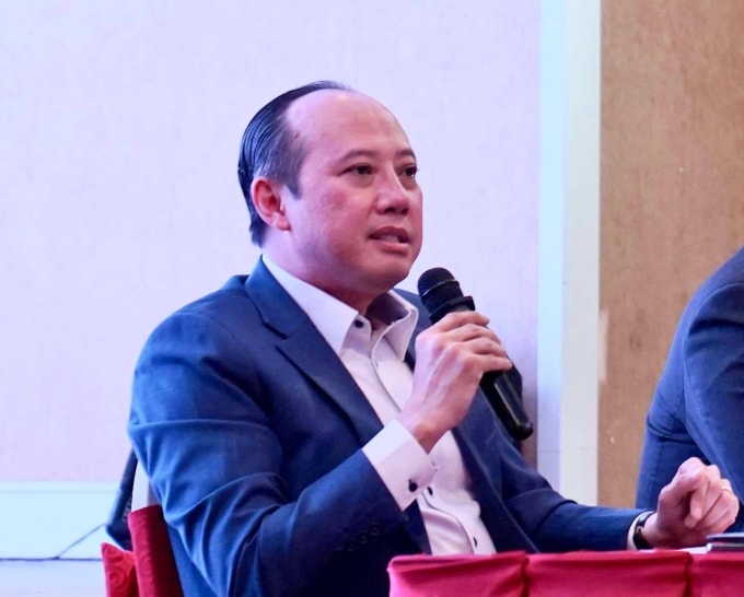 Ông Lê Thống Nhất, Chủ tịch Danh Khôi tại đại hội cổ đông ngày 24/6. Ảnh: NRC Corp