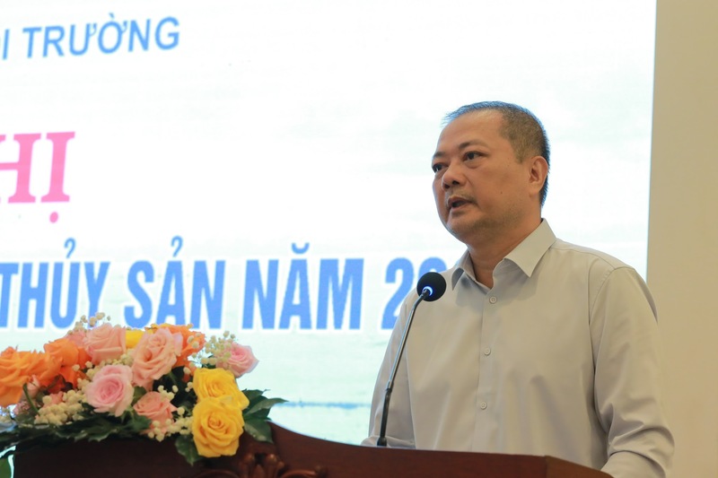 Ông Nguyễn Anh Sơn, Cục trưởng Cục Xuất nhập khẩu (Bộ Công Thương) phát biểu tại Hội nghị thúc đẩy xuất khẩu nông, lâm, thủy sản năm 2025 diễn ra ngày 12/8. Ảnh: Tùng Đinh