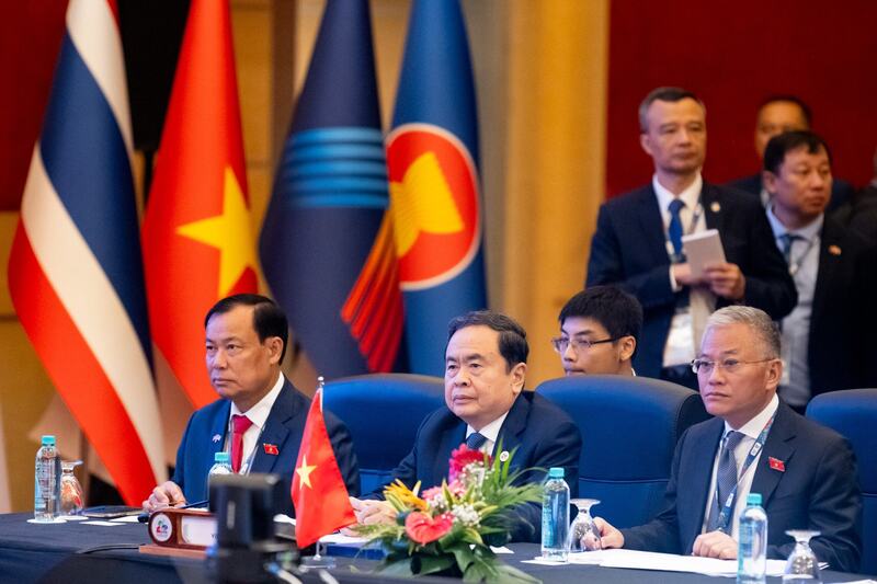 Chủ tịch Quốc hội Trần Thanh Mẫn dự Phiên họp Ban Chấp hành Đại hội đồng liên Nghị viện ASEAN lần thứ 46 (AIPA-46). Ảnh: Phạm Thắng.