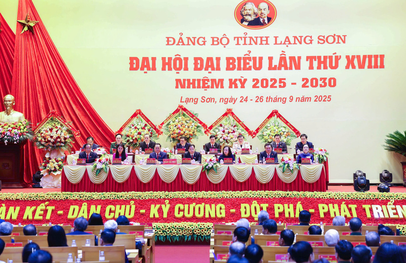 Đại hội đại biểu Đảng bộ tỉnh Lạng Sơn lần thứ XVIII, nhiệm kỳ 2025 - 2030
