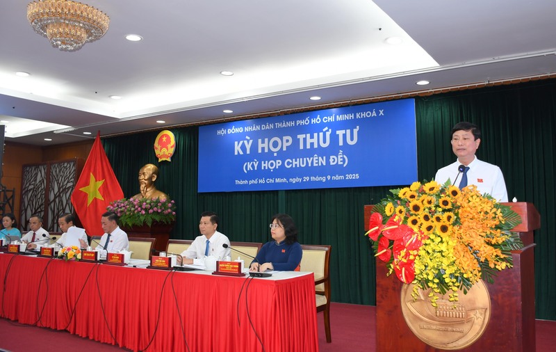 Kỳ họp thứ 4 HĐND TP. Hồ Chí Minh khóa X, nhiệm kỳ 2021-2026. Ảnh: Thanh Minh.