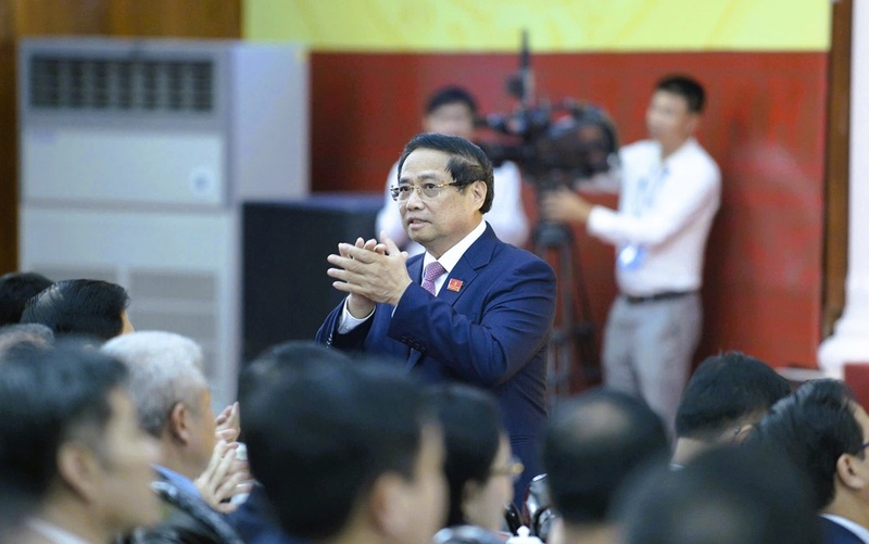 Thủ tướng Chính phủ Phạm Minh Chính dự và chỉ đạo tại đại hội. Ảnh: Minh Hiếu.