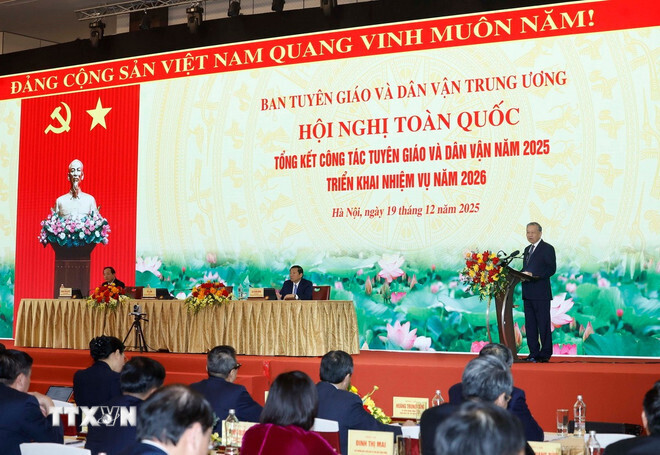 Tổng Bí thư Tô Lâm phát biểu chỉ đạo. Ảnh: TTXVN