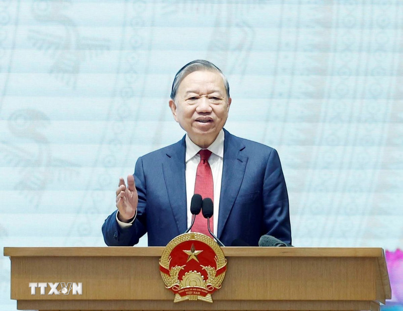 Tổng Bí thư Tô Lâm phát biểu chỉ đạo hội nghị. Ảnh: Thống Nhất/TTXVN