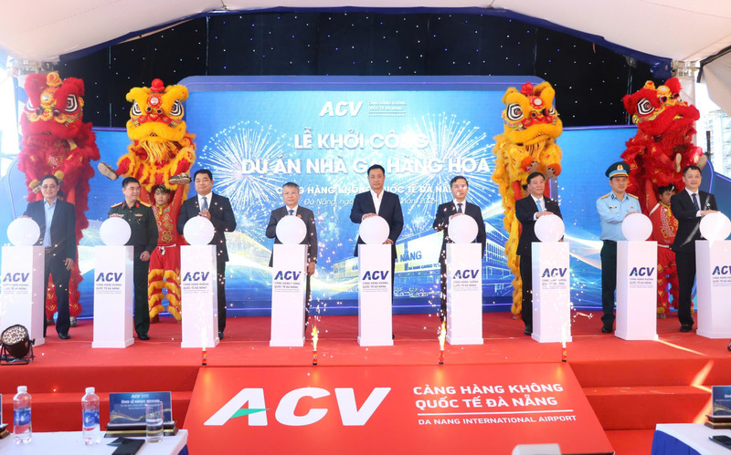 Khởi công dự án Nhà ga hàng hóa mới công suất thiết kế đón, trung chuyển 100.000 tấn hàng hóa/năm. Ảnh: Bình An