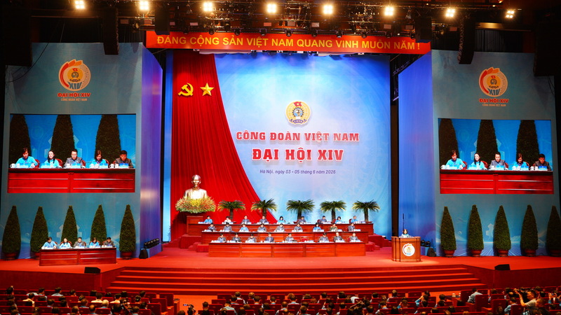 Đại hội XIV Công đoàn Việt Nam nhiệm kỳ 2026-2031. Ảnh: Thái Mạnh