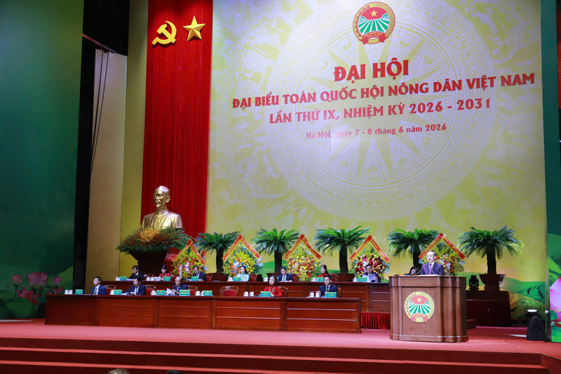 Khai mạc trọng thể Đại hội đại biểu toàn quốc Hội Nông dân Việt Nam lần thứ IX. Ảnh: Khổng Chi