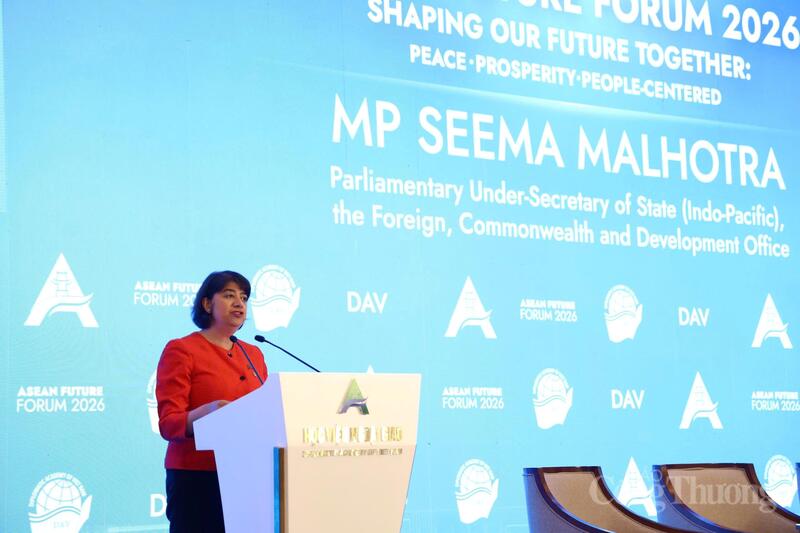 Nghị sĩ Seema Malhotra, Thứ trưởng Bộ Ngoại giao và Phát triển Khối thịnh vượng chung Vương quốc Anh phụ trách khu vực Ấn Độ Dương - Thái Bình Dương.