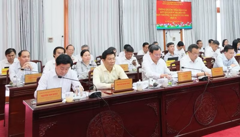 Lãnh đạo tỉnh Tây Ninh nghe thông qua dự thảo báo cáo kết quả kiểm tra (đợt 2).