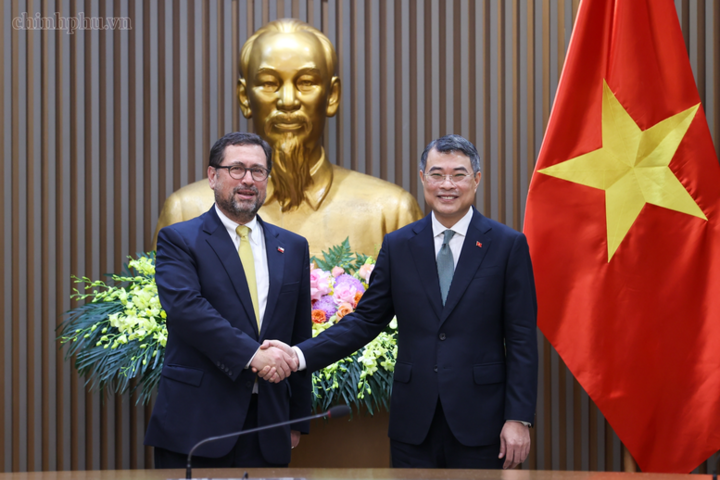 Thủ tướng Chính phủ Lê Minh Hưng tiếp Bộ trưởng Ngoại giao Cộng hòa Chile Francisco Pérez Mackenna - Ảnh: chinhphu.vn/Nhật Bắc