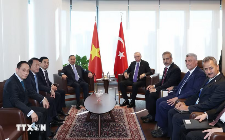 Tổng Bí thư, Chủ tịch nước Tô Lâm gặp Tổng thống Thổ Nhĩ Kỳ Recep Tayyip Erdogan. Ảnh: Thống Nhất/TTXVN