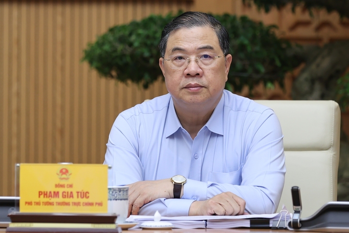 Đồng chí Phạm Gia Túc, Ủy viên Bộ Chính trị, Phó Bí thư Thường trực Đảng ủy Chính phủ, Phó Thủ tướng Thường trực Chính phủ dự Hội nghị - Ảnh: chinhphu.vn/Nhật Bắc
