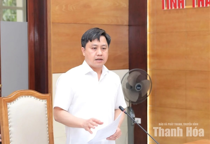 Ông  Lê Văn Tiến, Giám đốc Sở Nông nghiệp và Môi trường Thanh Hóa phát biểu tại hội nghị.